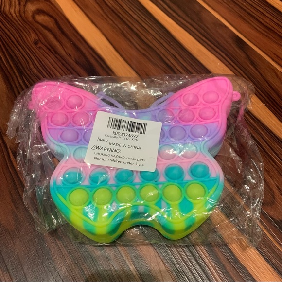 NEW Girls Butterfly Chain Bag Multicolor Anti-Anxiety Bubble Squeeze Purse - Picture 14 of 15